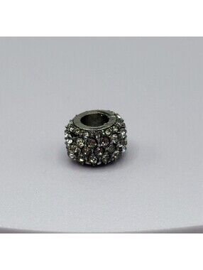 Resin Rhinestone European Crystal Bead with silver plated brass core